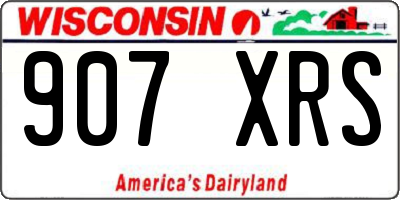 WI license plate 907XRS