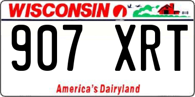 WI license plate 907XRT