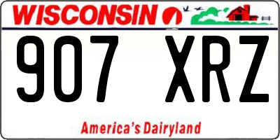 WI license plate 907XRZ