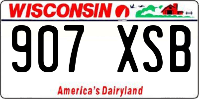 WI license plate 907XSB