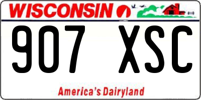 WI license plate 907XSC