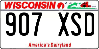 WI license plate 907XSD