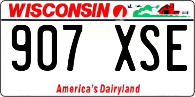WI license plate 907XSE