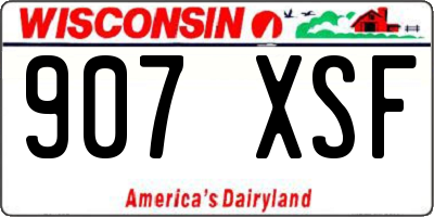 WI license plate 907XSF