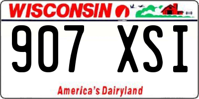 WI license plate 907XSI