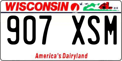 WI license plate 907XSM