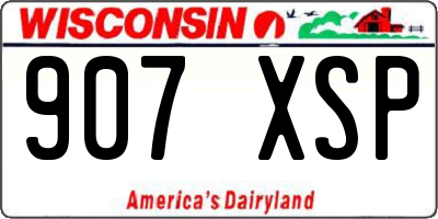 WI license plate 907XSP