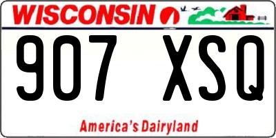 WI license plate 907XSQ