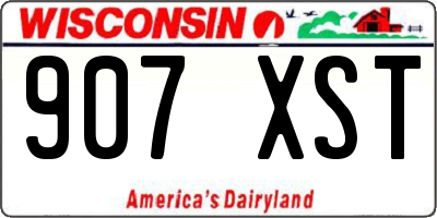 WI license plate 907XST