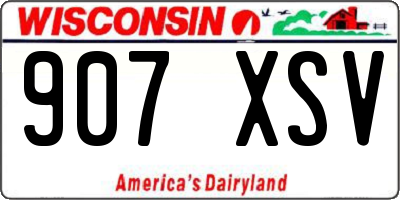 WI license plate 907XSV