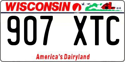 WI license plate 907XTC