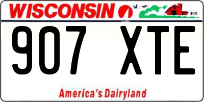 WI license plate 907XTE