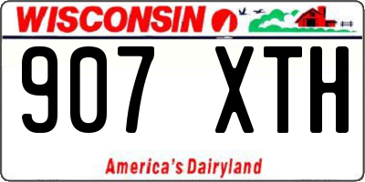 WI license plate 907XTH