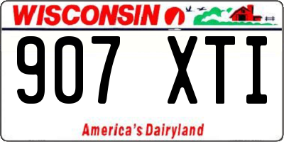 WI license plate 907XTI