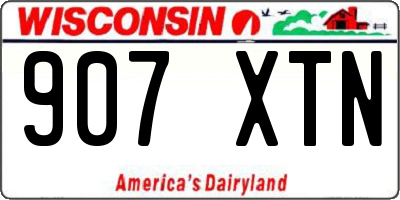 WI license plate 907XTN