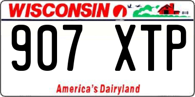 WI license plate 907XTP