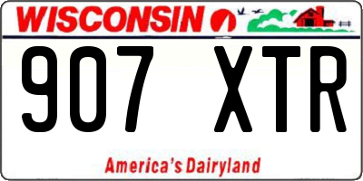 WI license plate 907XTR