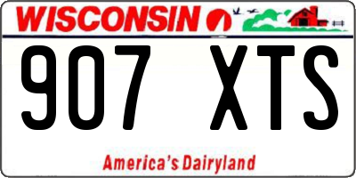 WI license plate 907XTS