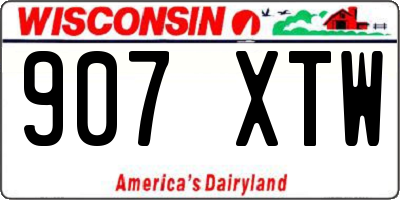 WI license plate 907XTW