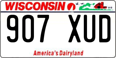 WI license plate 907XUD