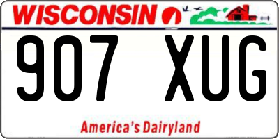 WI license plate 907XUG