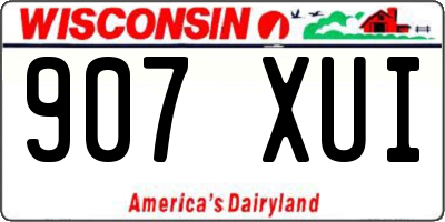 WI license plate 907XUI