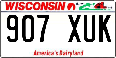 WI license plate 907XUK