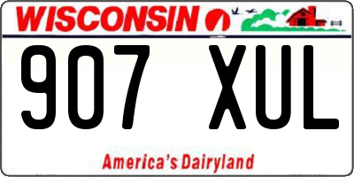 WI license plate 907XUL