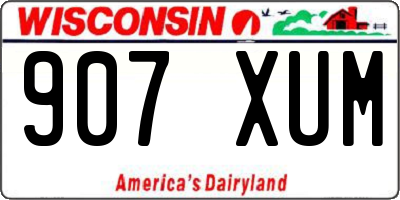 WI license plate 907XUM