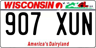 WI license plate 907XUN
