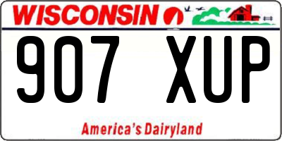 WI license plate 907XUP