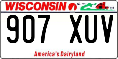 WI license plate 907XUV