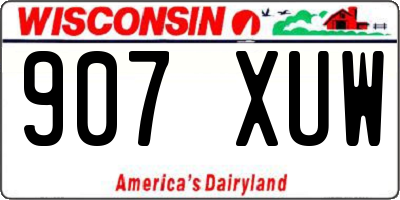 WI license plate 907XUW