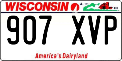 WI license plate 907XVP