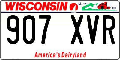 WI license plate 907XVR