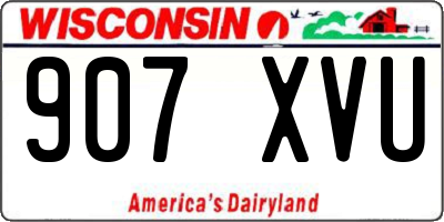 WI license plate 907XVU