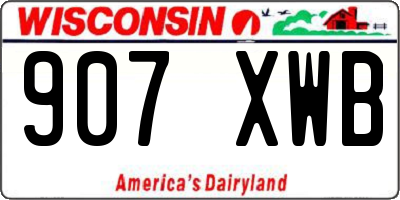 WI license plate 907XWB