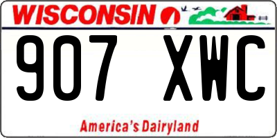 WI license plate 907XWC