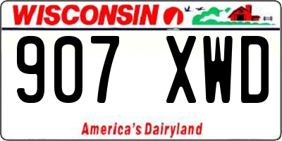WI license plate 907XWD