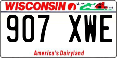 WI license plate 907XWE