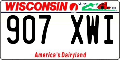 WI license plate 907XWI