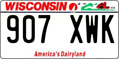 WI license plate 907XWK