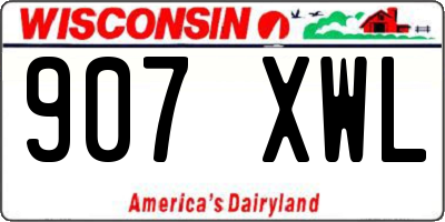 WI license plate 907XWL