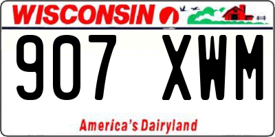 WI license plate 907XWM