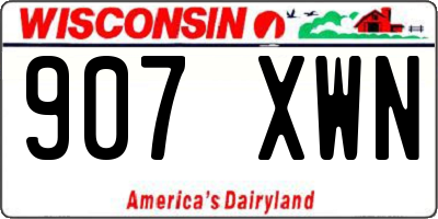 WI license plate 907XWN
