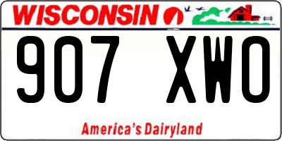 WI license plate 907XWO