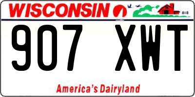 WI license plate 907XWT