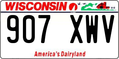 WI license plate 907XWV