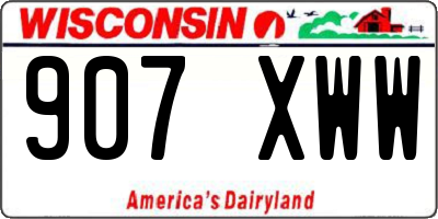WI license plate 907XWW