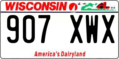 WI license plate 907XWX